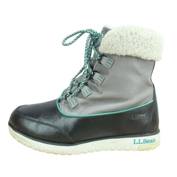 LL Bean Ultralight Pac Insulated Waterproof Boot Primaloft Black Gray 8 M - Picture 1 of 10